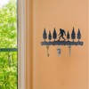 5 Star Super Deals Bigfoot Key Holder Wall-Mounted Metal Key Rack with 8 Hooks Forest Silhouette Design  Matte Black Finish, and Rustic Key Organizer - 2 of 4