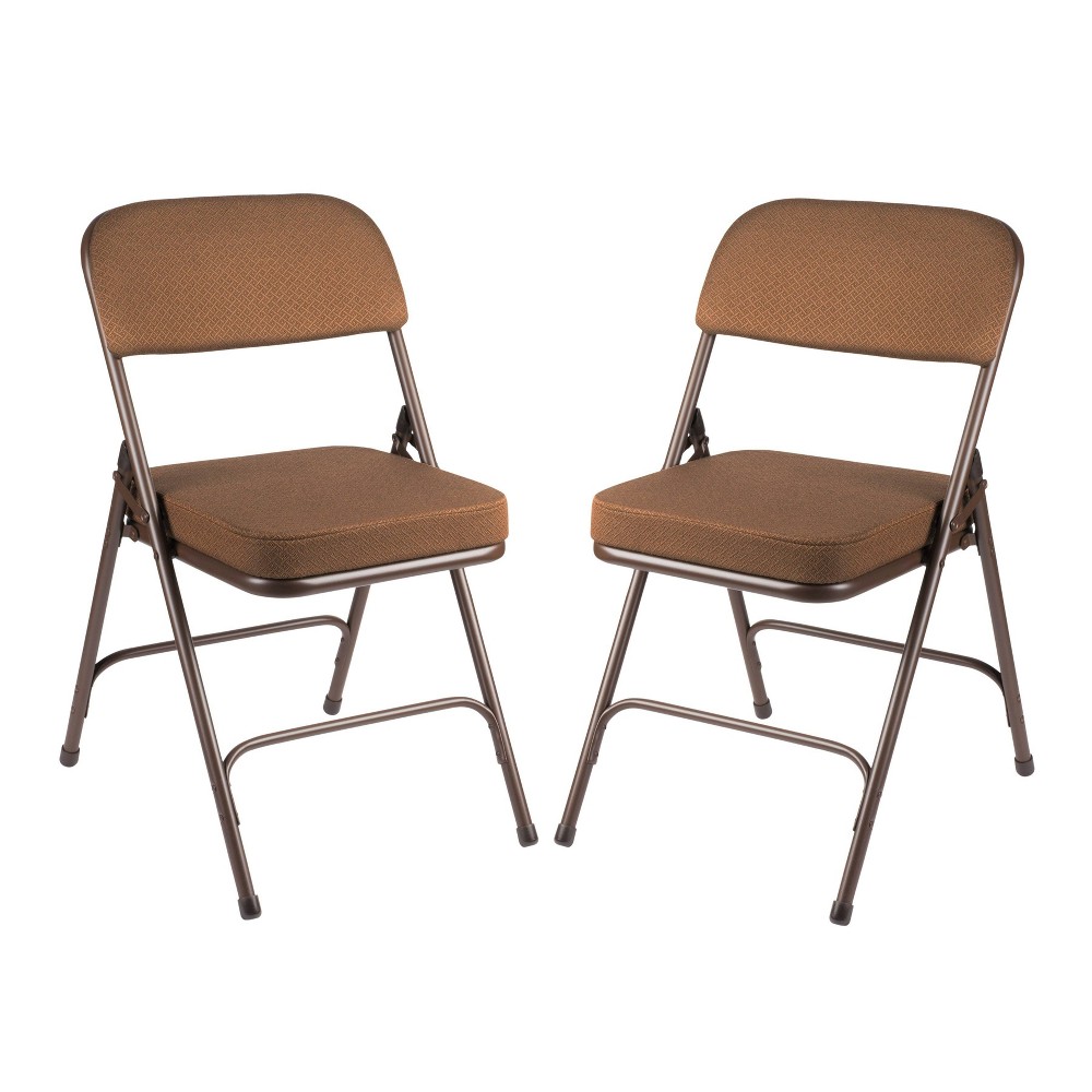 Photos - Computer Chair Set of 2 Premium Padded Folding Chairs Antique Gold - Hampden Furnishings