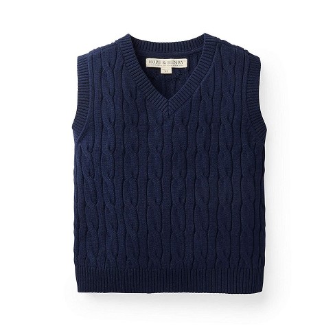 Hope & Henry Toddler Boys' Navy Cable Sweater Vest : Target