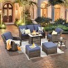 XIZZI 7 PCS Patio Furniture Sets with Outdoor Sofa Swivel Rocking Chairs and Fire Pit Table - 2 of 4