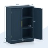 Costway Floor Storage Cabinet Modern Storage Organizer with Adjustable Shelves &2 Doors Black/Blue/Gray/White - 3 of 4