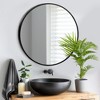 Lirago Ultra Thin Black Aluminum Alloy Round Bathroom Mirror with Anti Explosion Tempered Glass 1.09" D x 20" W x 20" H - 3 of 4
