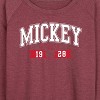 Women's - Disney - Mickey 1928 Collegiate Lightweight French Terry Wide Neck Long Sleeve Shirt - 2 of 4