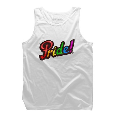 Adult Design By Humans Colorful Pride Rainbow Text By VectorKitchen Tank Top