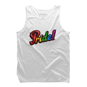 Adult Design By Humans Colorful Pride Rainbow Text By VectorKitchen Tank Top - 1 of 2
