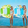 Jasonwell Inflatable Pool Float Chair 2-Pack, Large, Floating Lounge Chairs with Cup Holders for Adults, Blue & Beige - 2 of 4