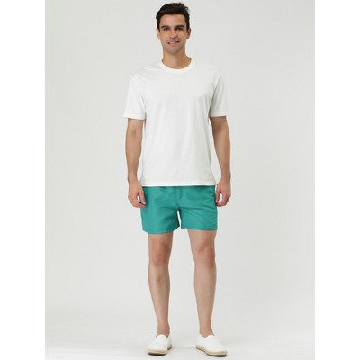 Lars Amadeus Men's Solid Color Summer Drawstring Waist Beach Swim Trunks 2 Packs Light Blue/Light Blue 36 — фото 3