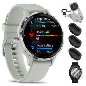 Garmin Venu 3S GPS Smartwatch Steel with Gray Case 41mm + Charging Dock Bundle - 1 of 4