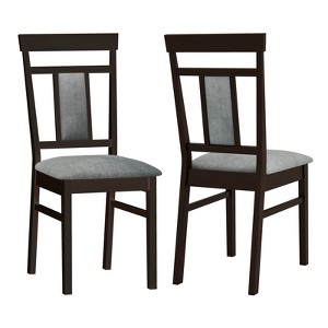 Tangkula Modern Home Dining Chair Set of 2 w/Upholstered Seat & Backrest Rubber Wood Legs - 1 of 4