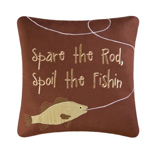 C&F Home 14" x 14" Spoil The Fishin Embroidered Pillow - 1 of 4