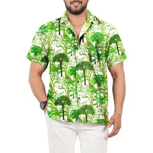 HAPPY BAY Men's Hawaiian Shirt Vacation Camp - 1 of 4