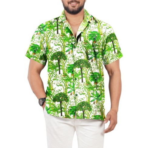 Happy Bay Mens Hawaiian Shirts Short Sleeve Button Down Shirt Men s Party Shirts Casual Vacation Shirts For Men Xxl Allover Trees Autumn Green Target
