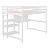 Okak Twin Size Wooden Bunk Bed with Desk, Writing Board Loft Bunk Bed with Storage Shelves for Teens, Space-Saving Easy Assemble, White - 4 of 4