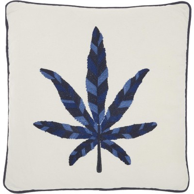 Mina Victory Royal Palm NS249 Indigo 16"X16" Throw Pillow