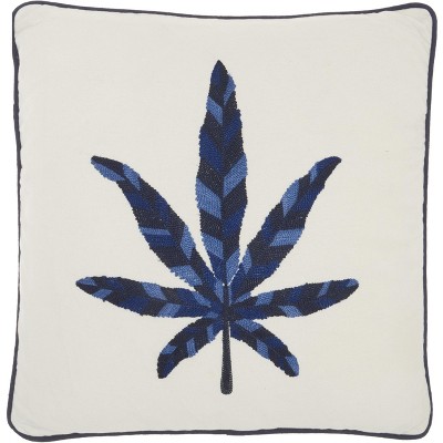 Mina Victory Royal Palm NS249 Indigo 16"X16" Throw Pillow