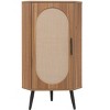 KWPZQEB Floor Corner Cabinet with Rattan Door and Adjustable Shelves, Free-Standing Corner Storage Cabinets for Bathroom, Living Room - 3 of 4