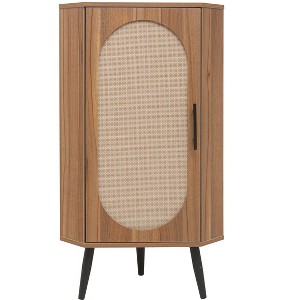 Dexmalle Unique Shape Corner cabinet with Rattan door - 1 of 4
