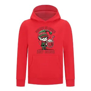 Everyday Kids Christmas Collection Powered by Cookies and Cocoa Pullover Hoodie – Holiday Sweatshirt - Red - 1 of 1