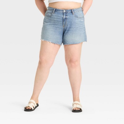Women's Mid-Rise Loose Denim Shorts - Wild Fable™