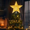 Joyfy Christmas Tree Topper, 9 inch Golden Glitter PVC Star Christmas Tree Decorations Indoor for Home Holiday Xmas Party - 2 of 4