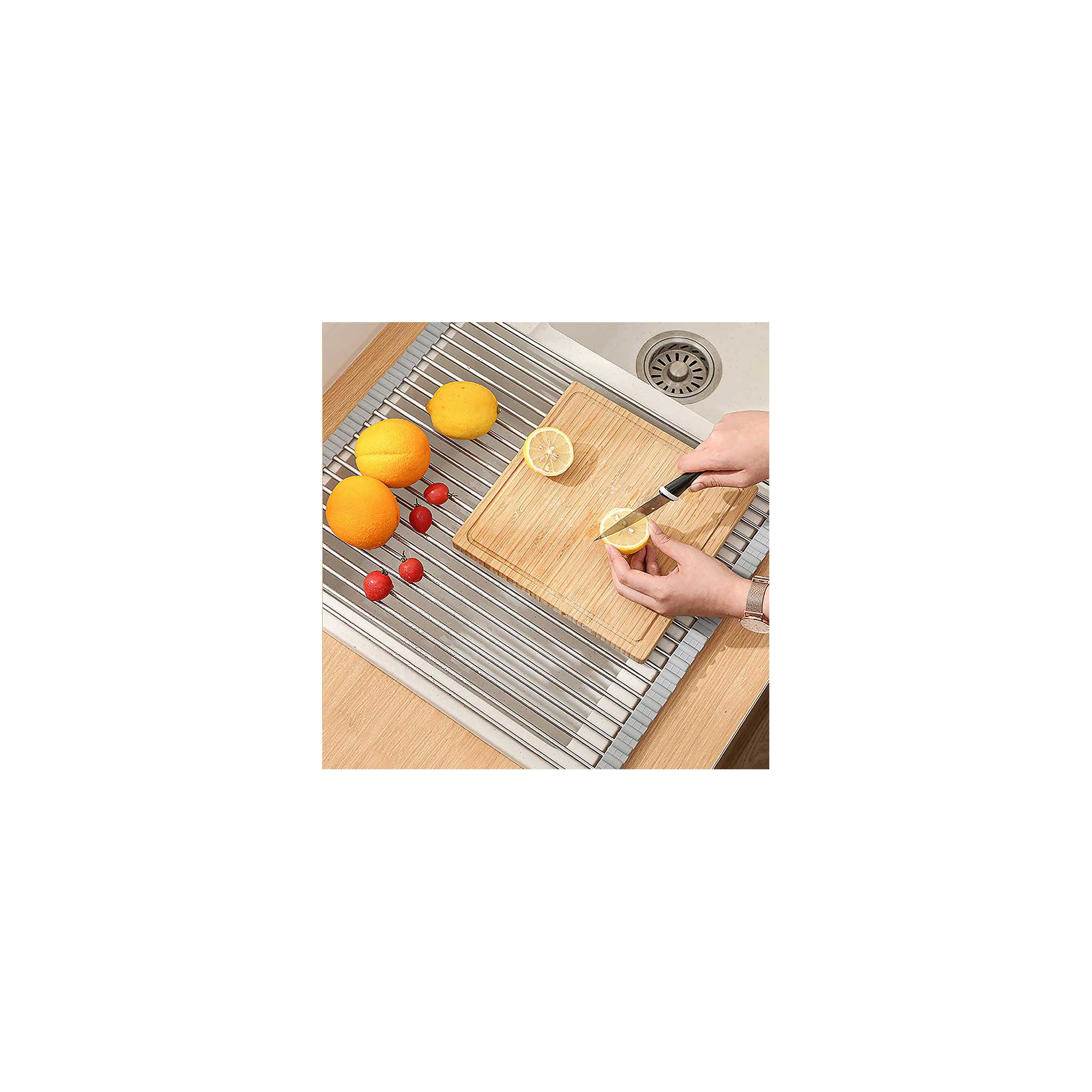 The Lakeside Collection Roll-Up Dish Drying Adjustable Over the Sink -