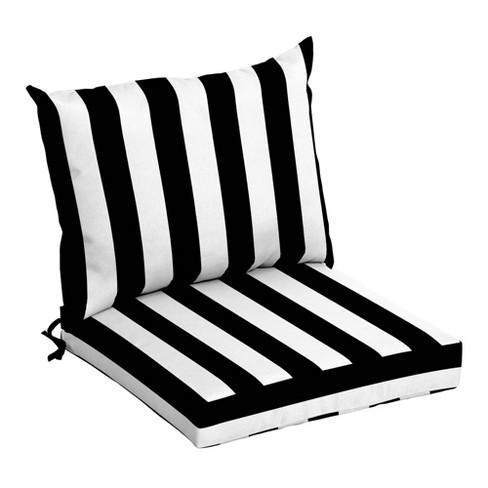 Black and White Outdoor Chair Cushion