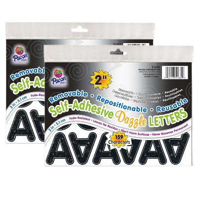Pacon® Self-Adhesive Letters, Black Dazzle, Puffy Font, 2", 159 Per Pack, 2 Packs