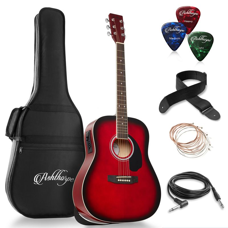 Ashthorpe Full-Size Dreadnought Acoustic Electric Guitar Package with Premium Tonewoods, 1 of 8