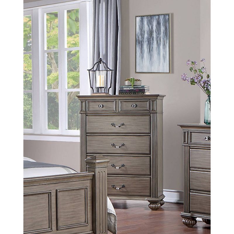 6pc Pennings Traditional Bedroom Set Gray - HOMES: Inside + Out, 6 of 30