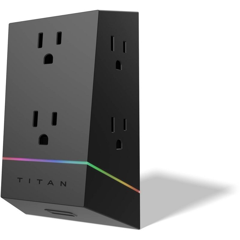Titan 6-Outlet Surge Tap 560J Multi Color LED, 1 of 9