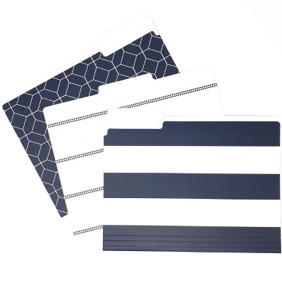 9ct File Folders Navy Assorted Patterns - Kahootie Co