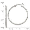Black Bow Jewelry 1.5mm, Sterling Silver Classic Textured Round Hoop Earrings, 30mm - 4 of 4