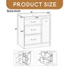30" Bathroom Vanity Set, Floor Standing, with Three Drawers, One of Which is a Double-Layer Drawer, with Long Gold Handles - Leovsnove - 3 of 4