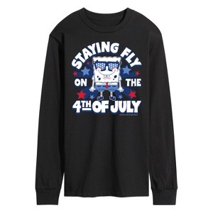 Men's - SpongeBob SquarePants - Fly on the 4th of July Long Sleeve Graphic T-Shirt - 1 of 4