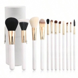 Premium Synthetic Travel Makeup Brush Set 12pcs with Holder, Foundation, Powder, Contour, Blush, Eye Brushes - 1 of 4