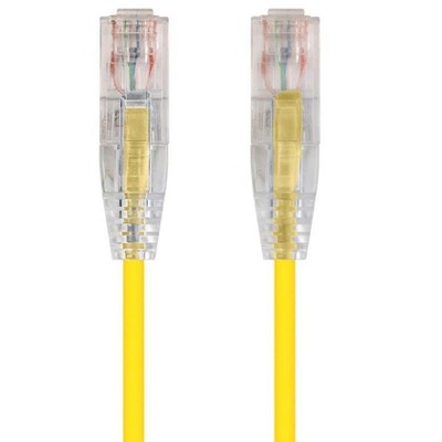 Monoprice Cat6 Ethernet Patch Cable - 1 Feet - Yellow | Network Internet Cord - Snagless RJ45 Stranded 550MHz UTP CMR Riser Rated Pure Bare Copper