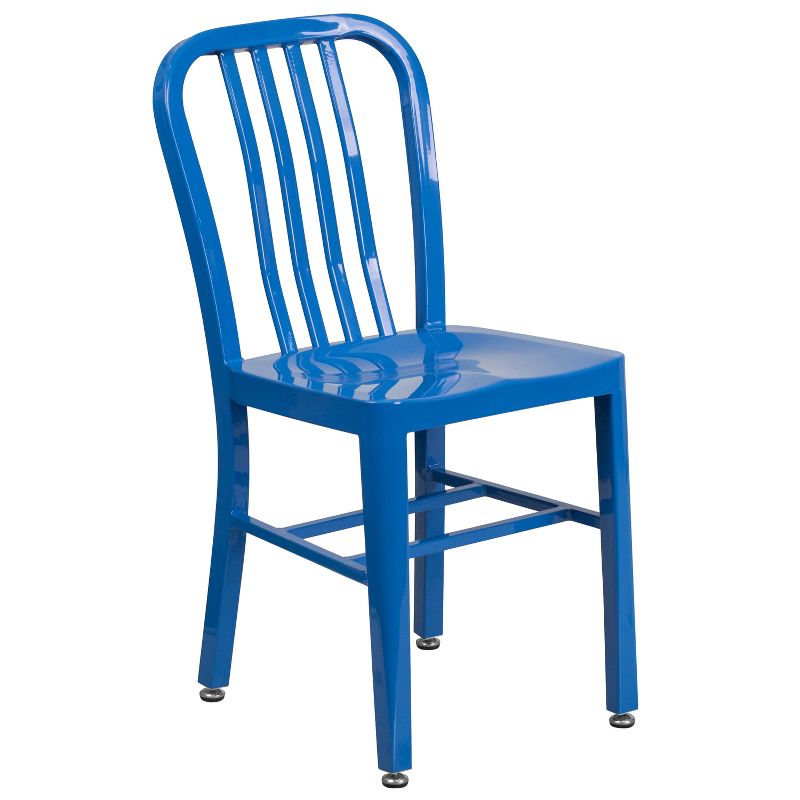Emma and Oliver Commercial Grade Colorful Metal Indoor-Outdoor Chair, 1 of 11