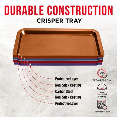 Copper Non-Stick Carbon Steel Air Fryer Tray Set