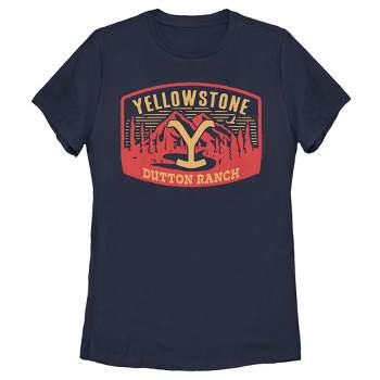 Women's Yellowstone Large Dutton Ranch Brand Mountain Scenery T-Shirt