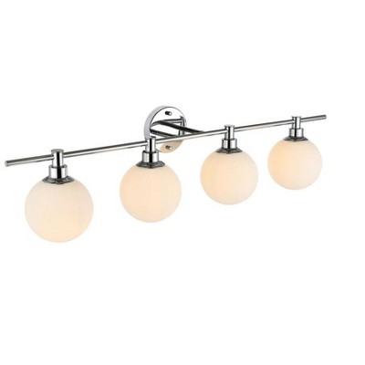 Cordelia Chrome and Frosted Glass 4-Light Bath Sconce