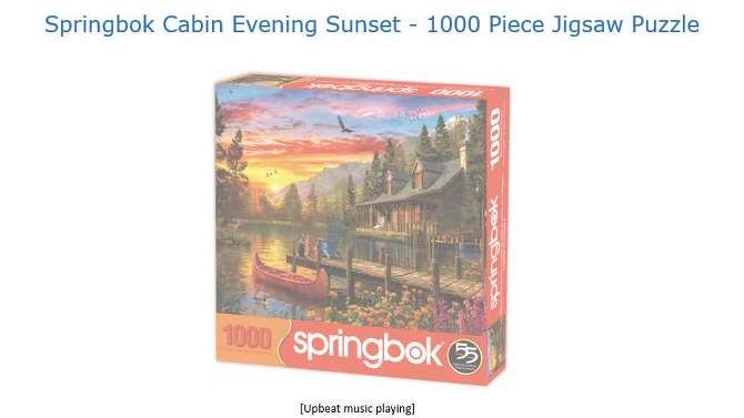 Springbok Cabin Evening Sunset Jigsaw Puzzle 1000pc, 2 of 6, play video