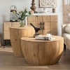 NicBex Modern Round Coffee Table Set of 2 with Bucket Design for Living Room, Natural - 4 of 4