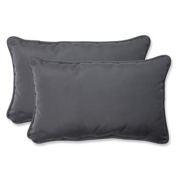 11.5"x18.5" 2pc Pillow Perfect ECOM Canvas Rectangular Outdoor Throw Pillow Set