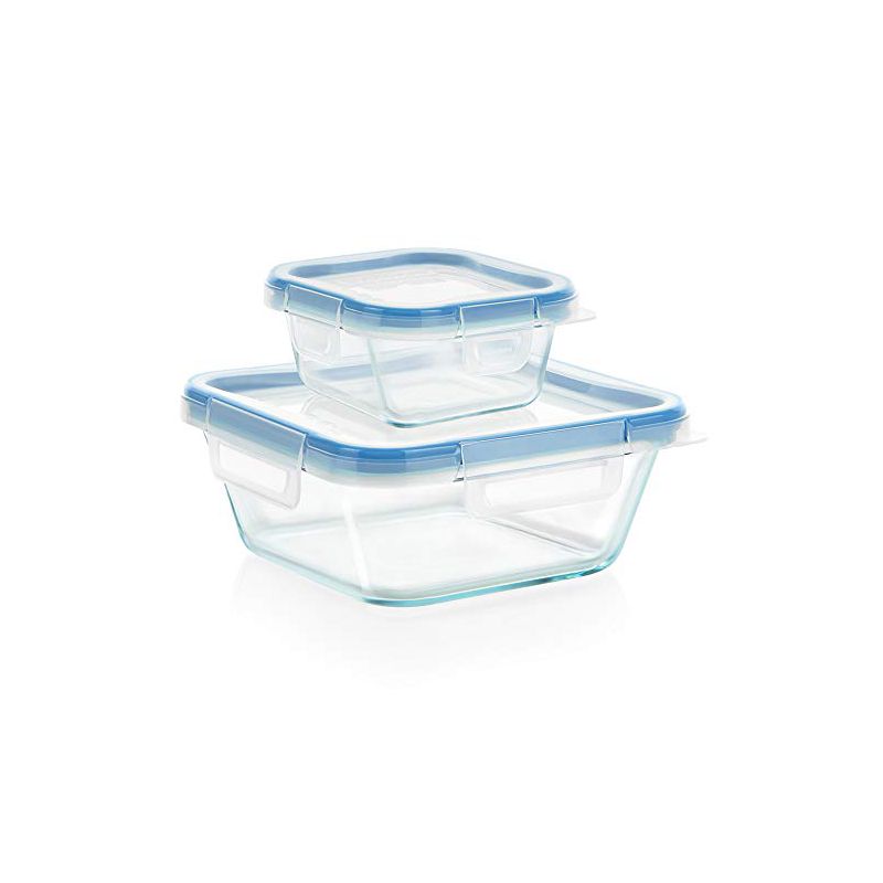 Snapware Total Solution 4-Pc Glass Food Storage Containers Set with Plastic Lids, 4-Cup & 1-Cup Square, 1 of 9