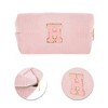 Unique Bargains Corduroy Rectangular Letter Makeup Bag Pink 1 Pc - 4 of 4