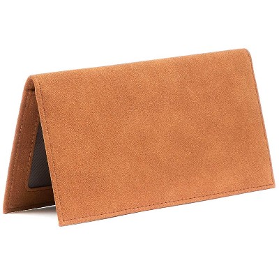 Juvale RFID Blocking Checkbook Cover Wallet Card Holder for Personal Checkbook Men Women, Tan