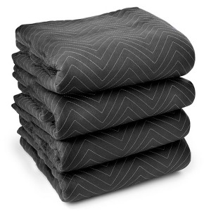 Sure-Max Moving & Packing Blanket - Ultra Thick Pro - 80" x 72" (65 lb/dz weight) - Professional Quilted Shipping Furniture Pad Black - 1 of 4