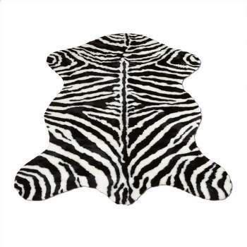 Walk on Me Faux Fur Super Soft Narrow Zebra Rug Tufted With Non-slip Backing Area Rug