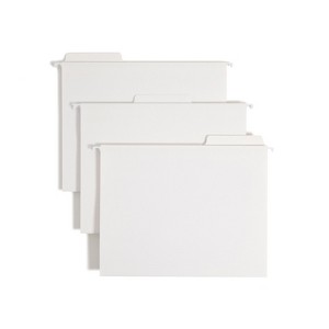 Smead FasTab Hanging File Folder, 1/3-Cut Built-In Tab, Letter Size, White, 20 per Box (64002) - 1 of 4