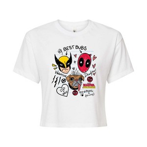 Women's - Marvel - Best Bubs Doodles Cropped Graphic T-Shirt - 1 of 4